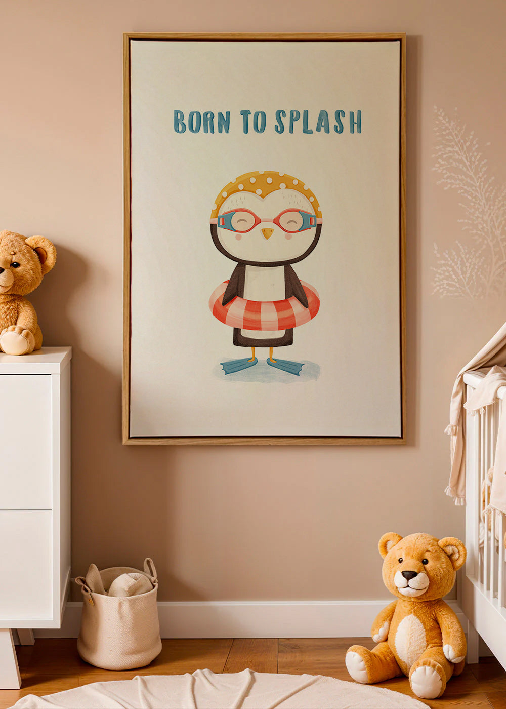 Barnposter: glad pingvin