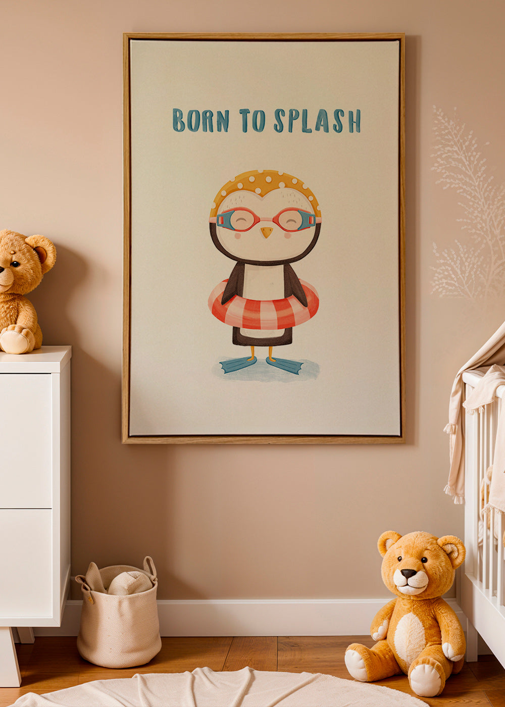 Barnposter: glad pingvin