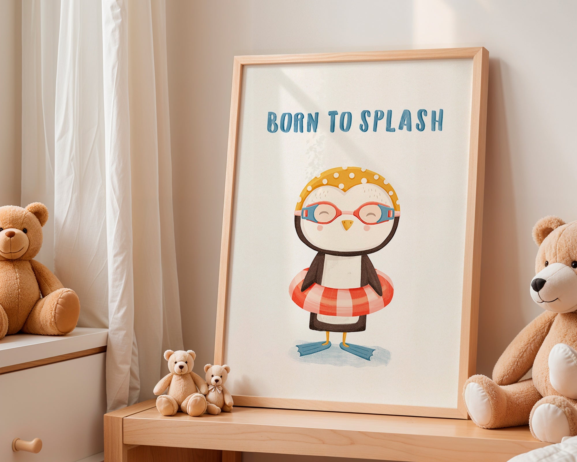 Barnposter: glad pingvin