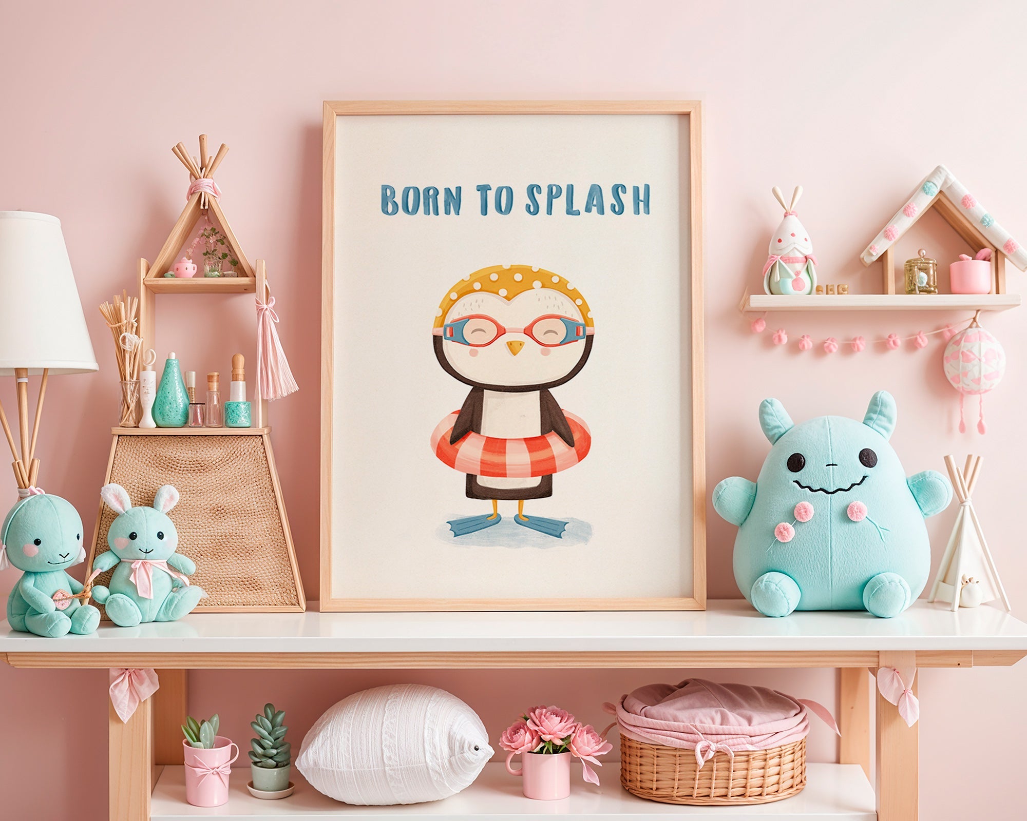 Barnposter: glad pingvin