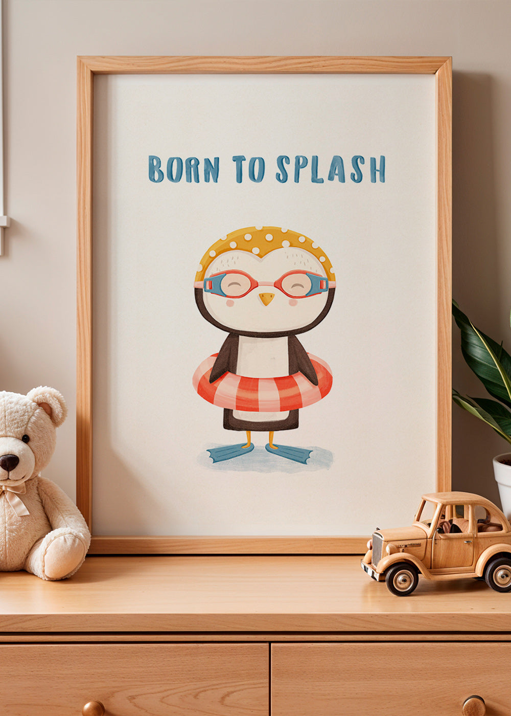Barnposter: glad pingvin
