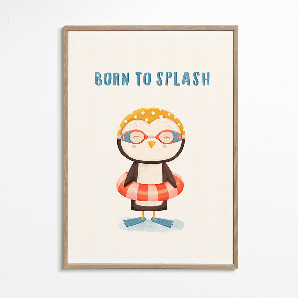 Barnposter: glad pingvin