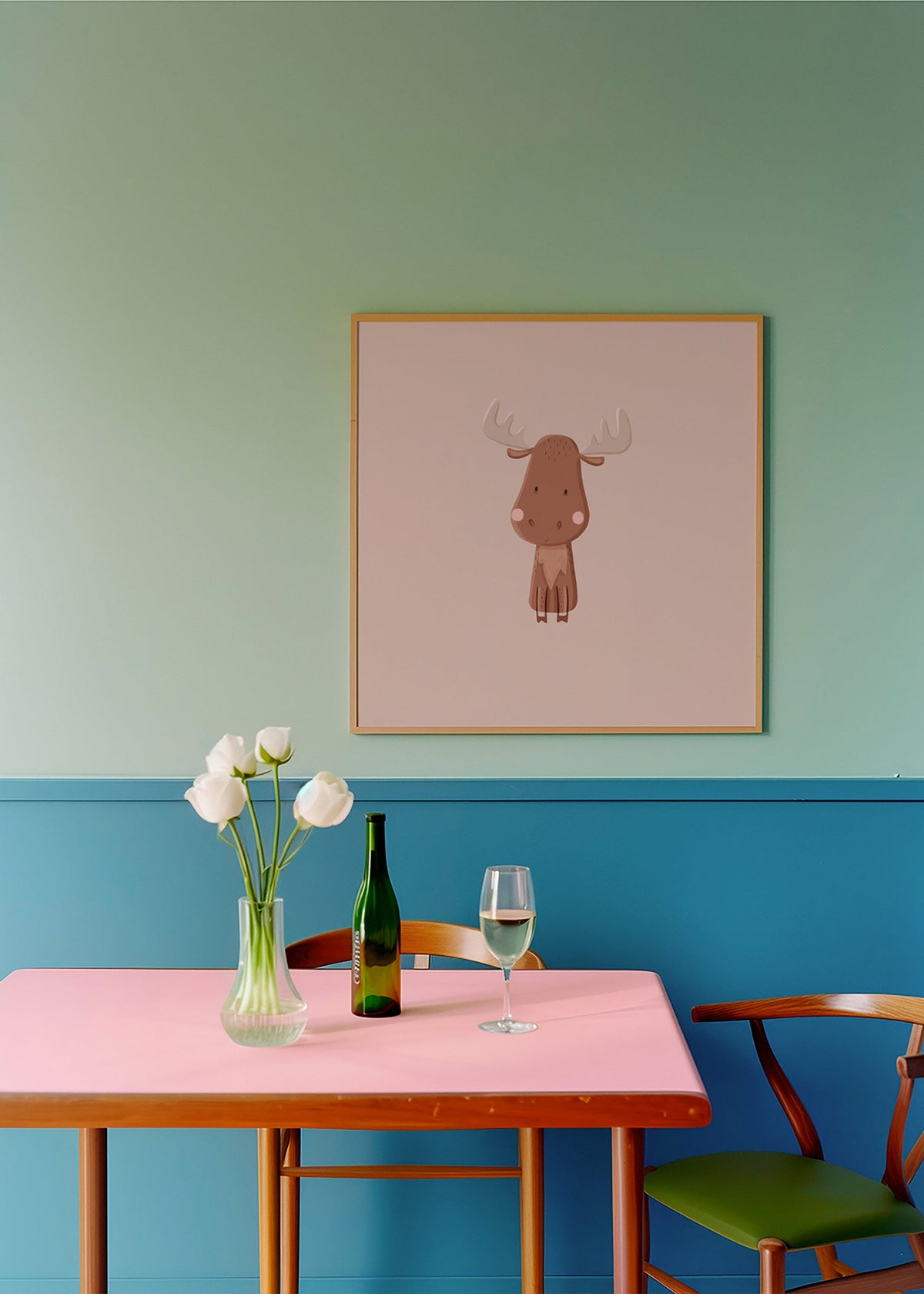 Minimalistisk älgillustration