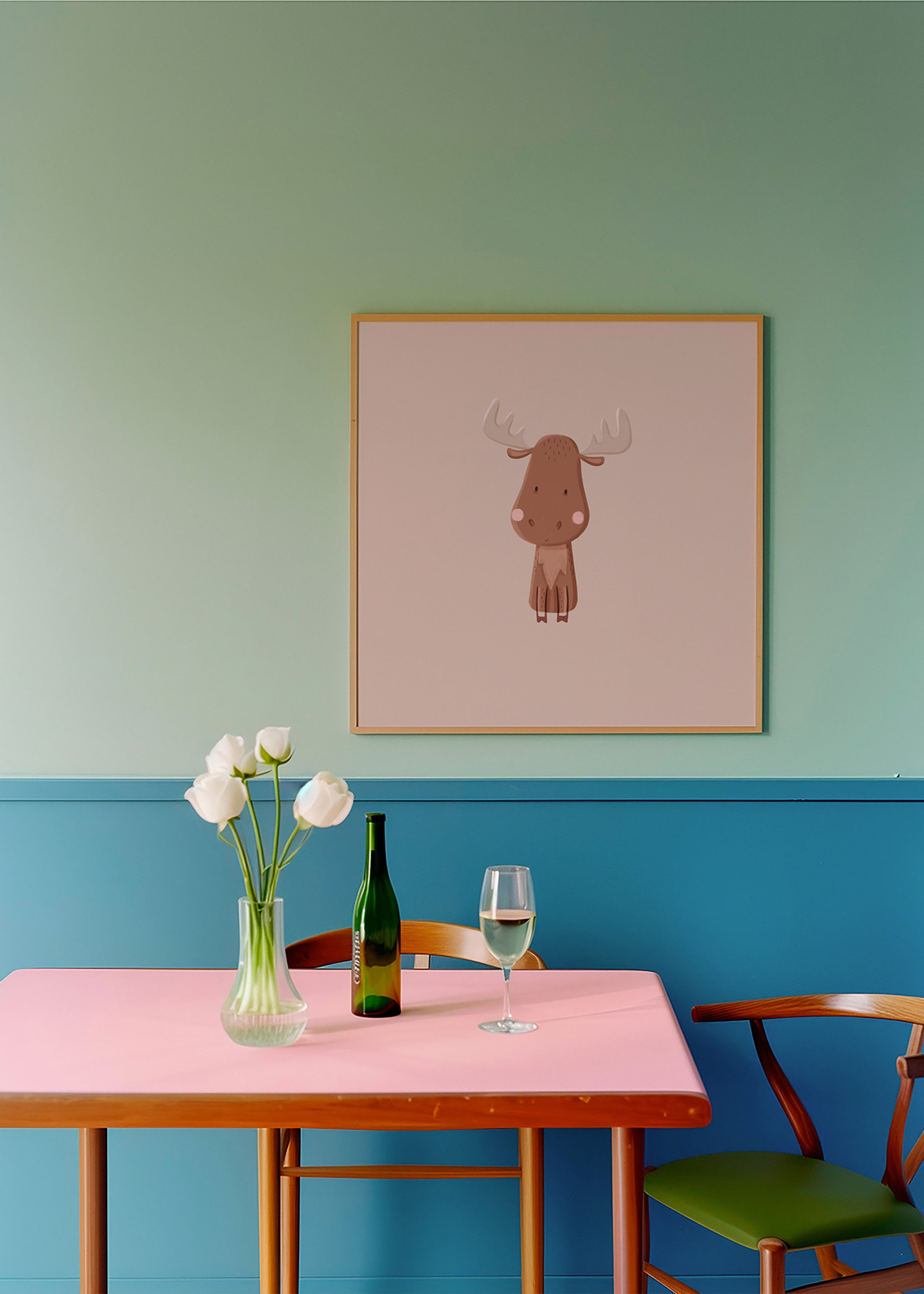 Minimalistisk älgillustration