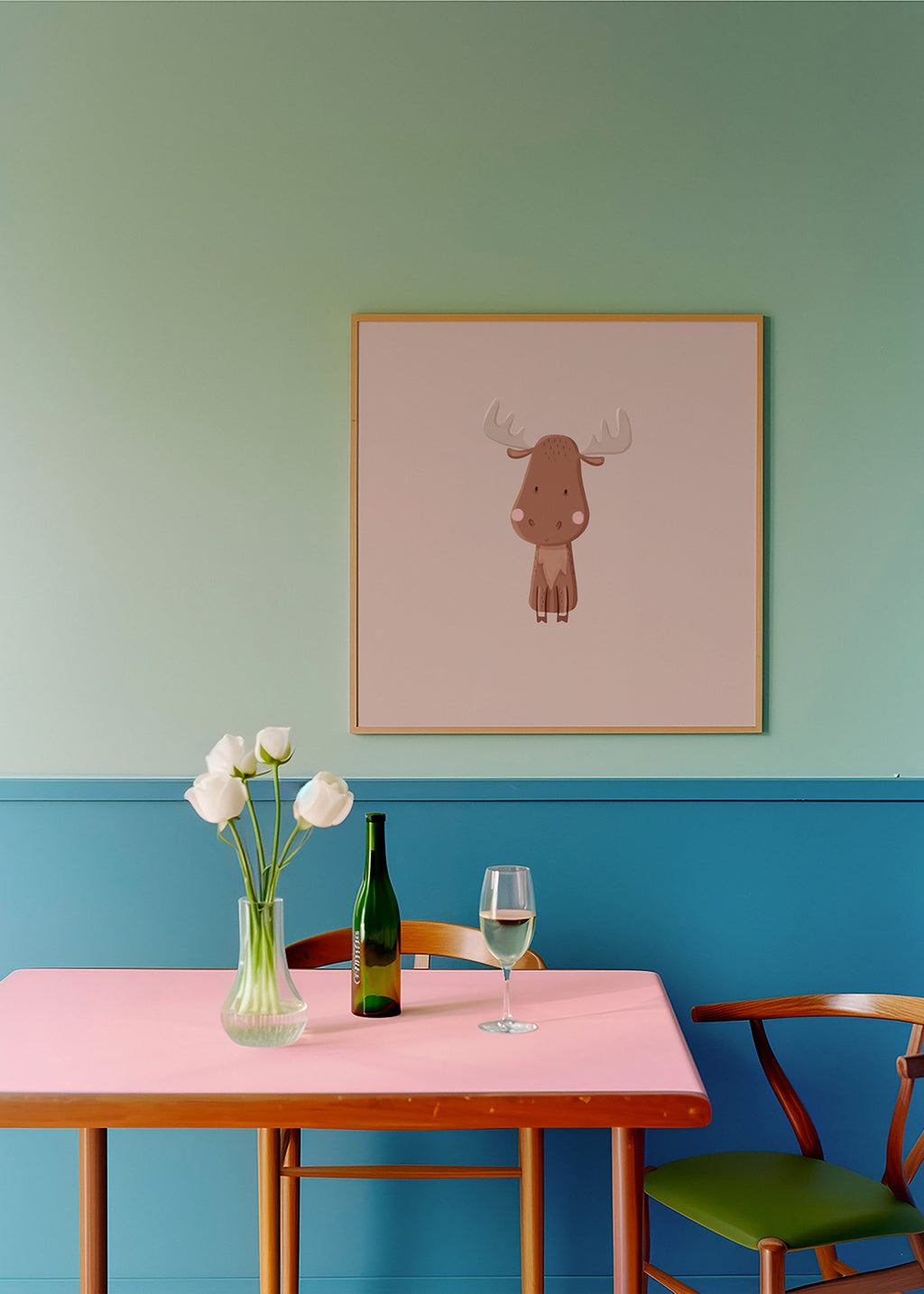 Minimalistisk älgillustration