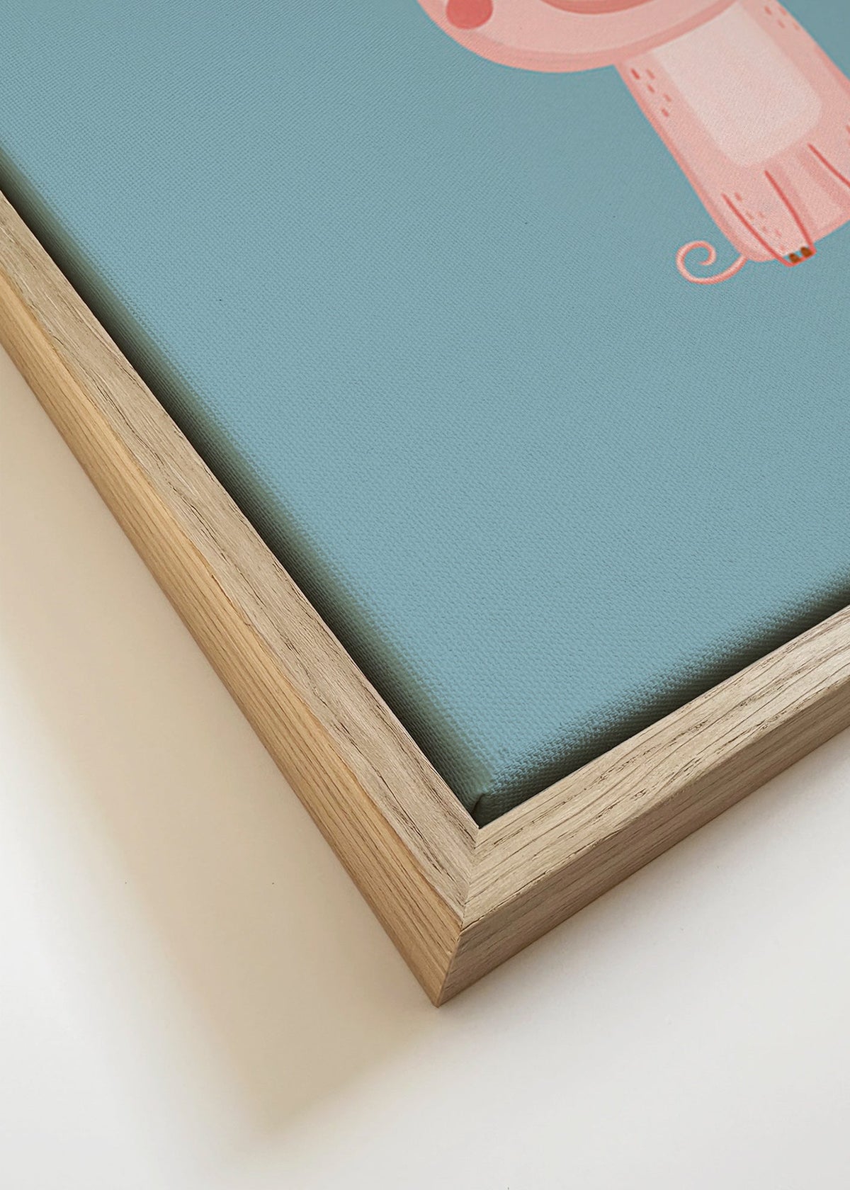 Barnposter med rosa griskulting centrerad