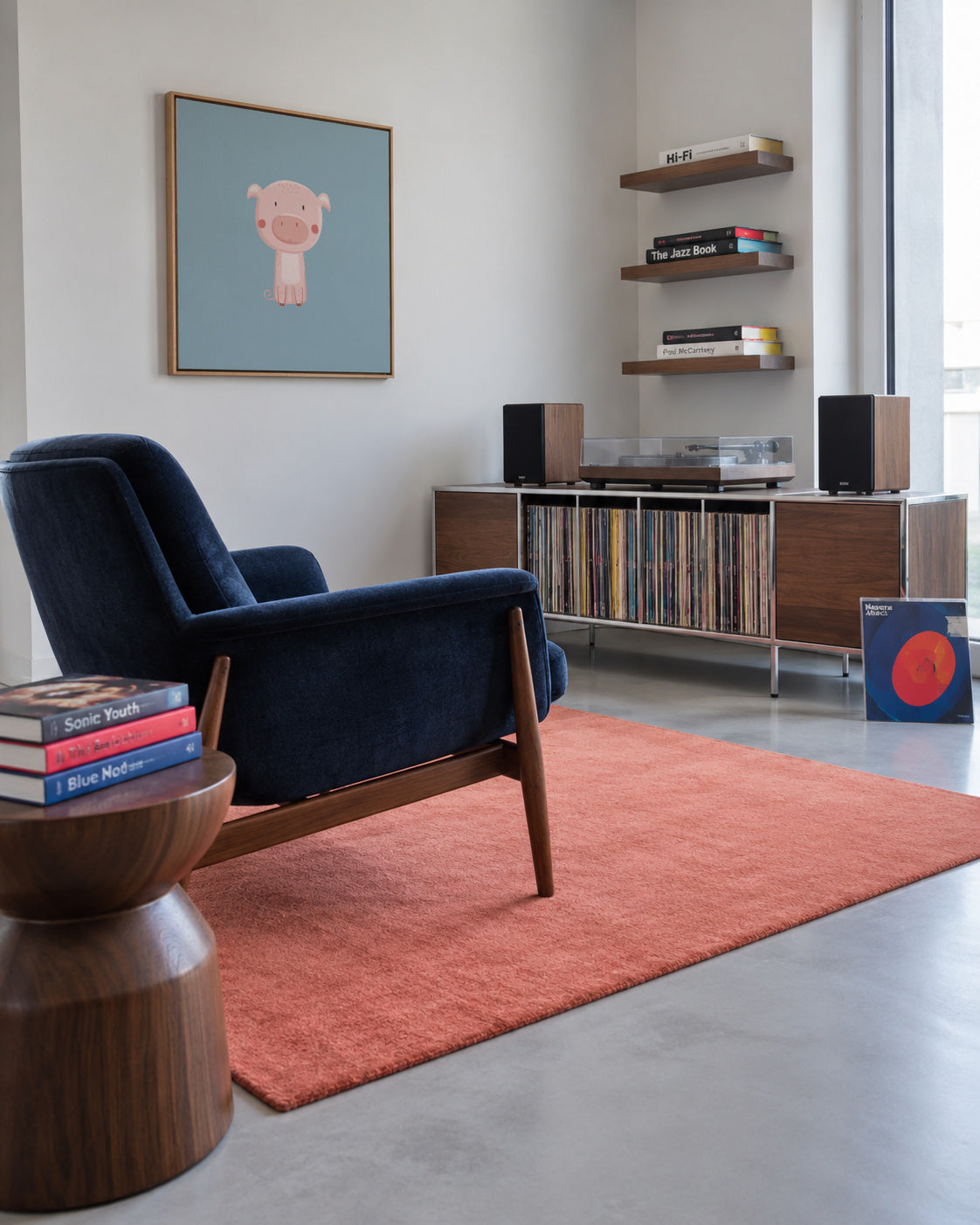 pig - Framed canvas in an interior