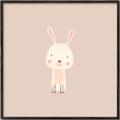 Barnposter kanin minimal beige bakgrund