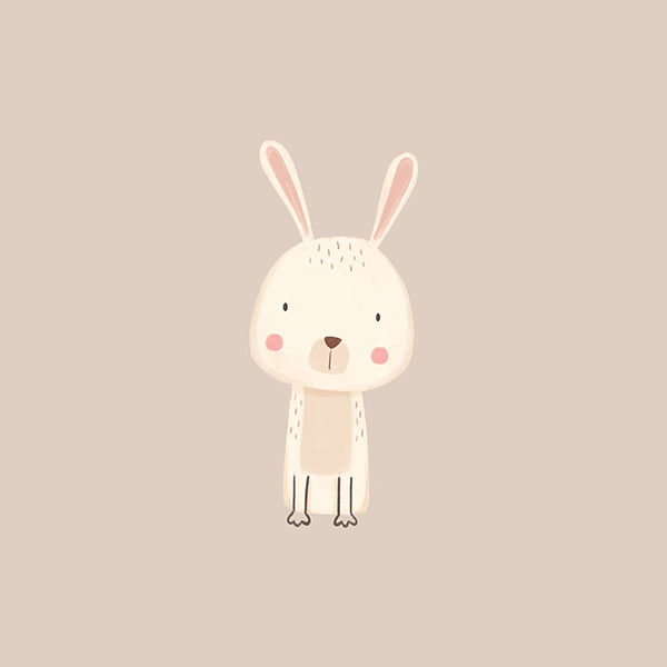Barnposter kanin minimal beige bakgrund