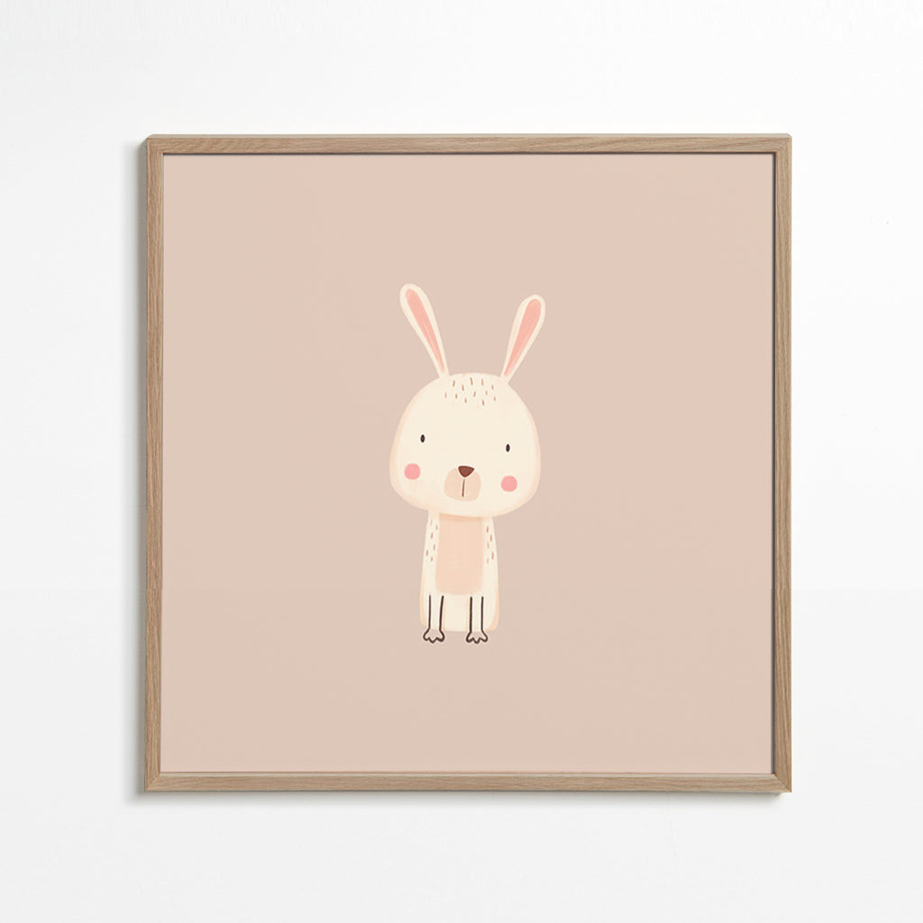 Barnposter kanin minimal beige bakgrund