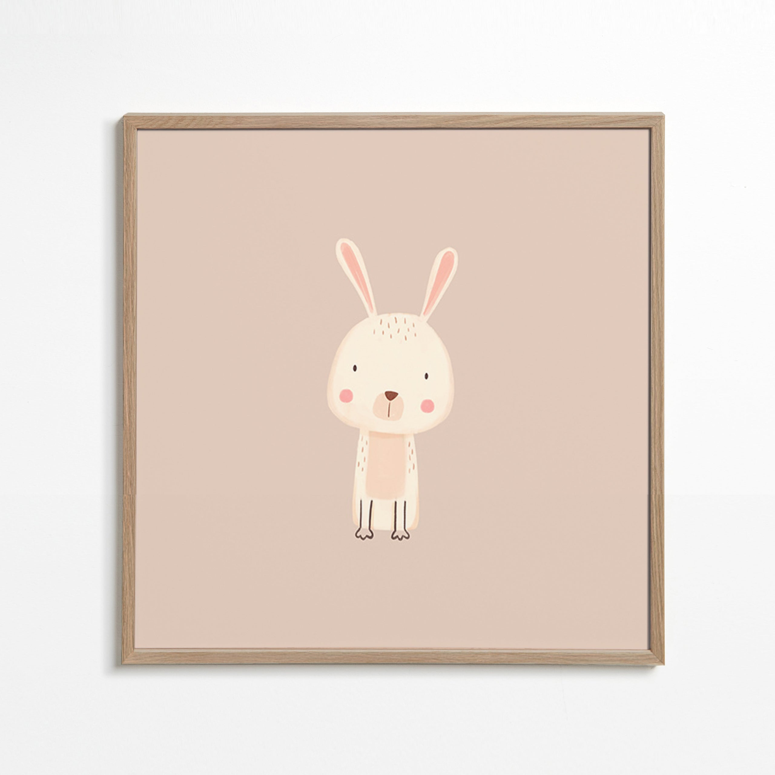 Barnposter kanin minimal beige bakgrund