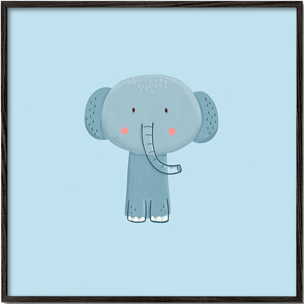 Barnposter med blå elefant