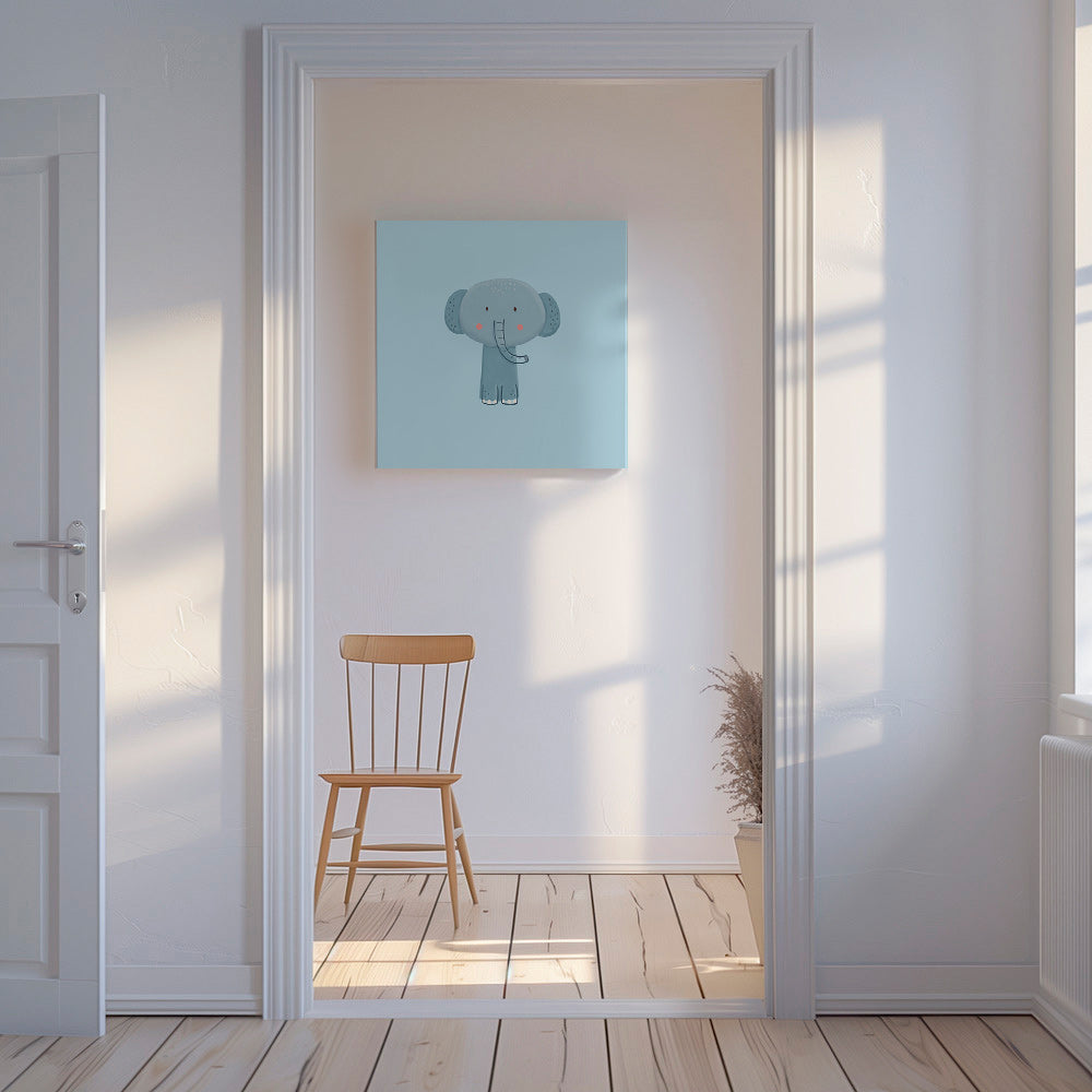 Barnposter med blå elefant