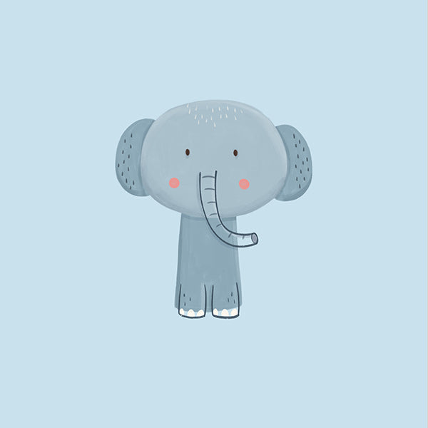 Barnposter med blå elefant