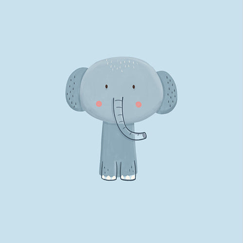 Barnposter med blå elefant