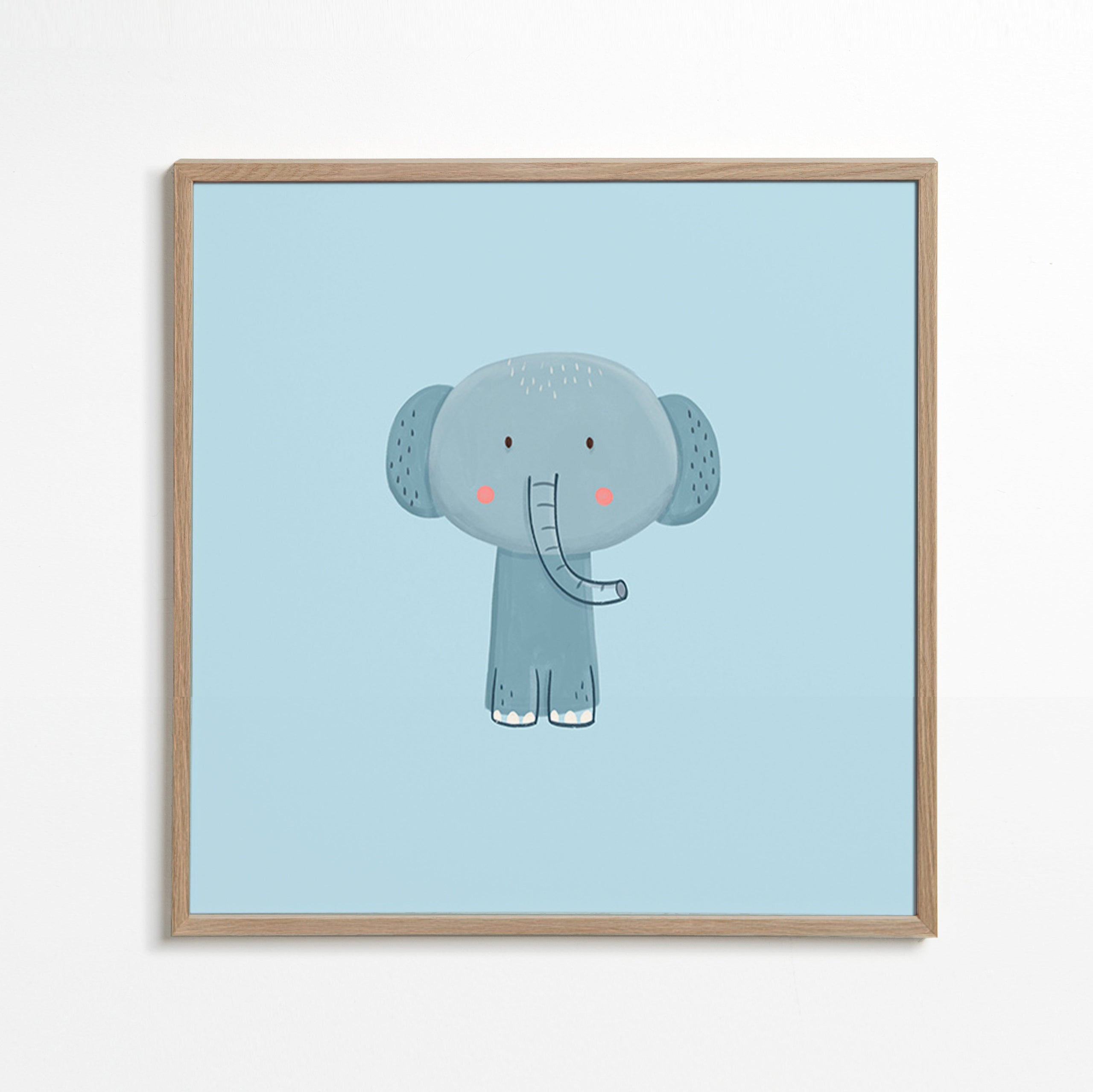 Barnposter med blå elefant