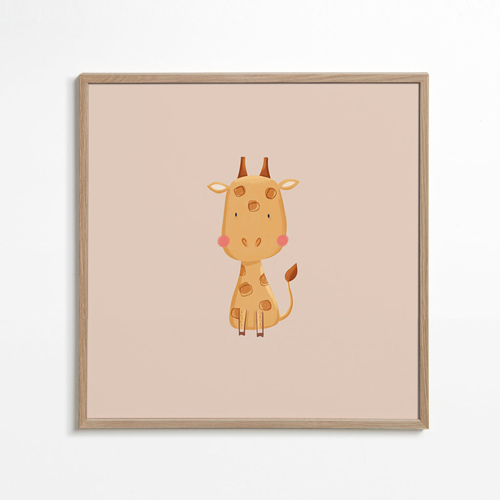 Barnposter med minimalistisk giraff