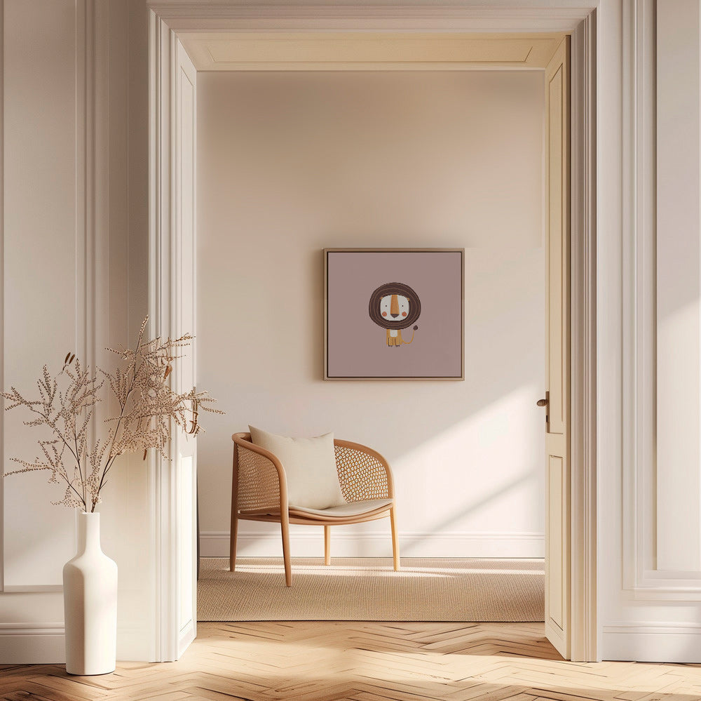 Barnposter: minimalistiskt lejon