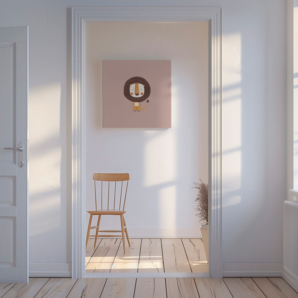 Barnposter: minimalistiskt lejon