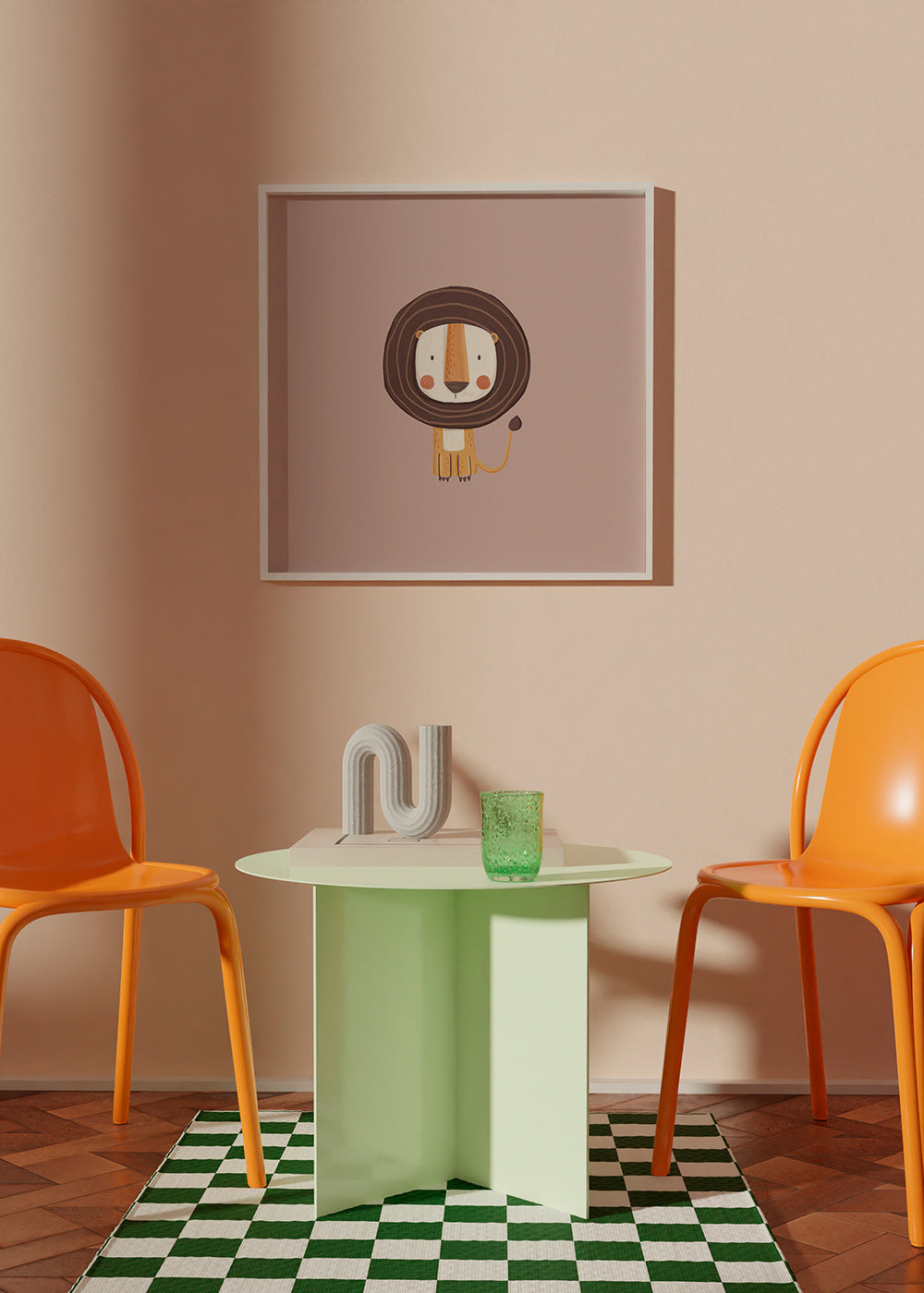 Barnposter: minimalistiskt lejon