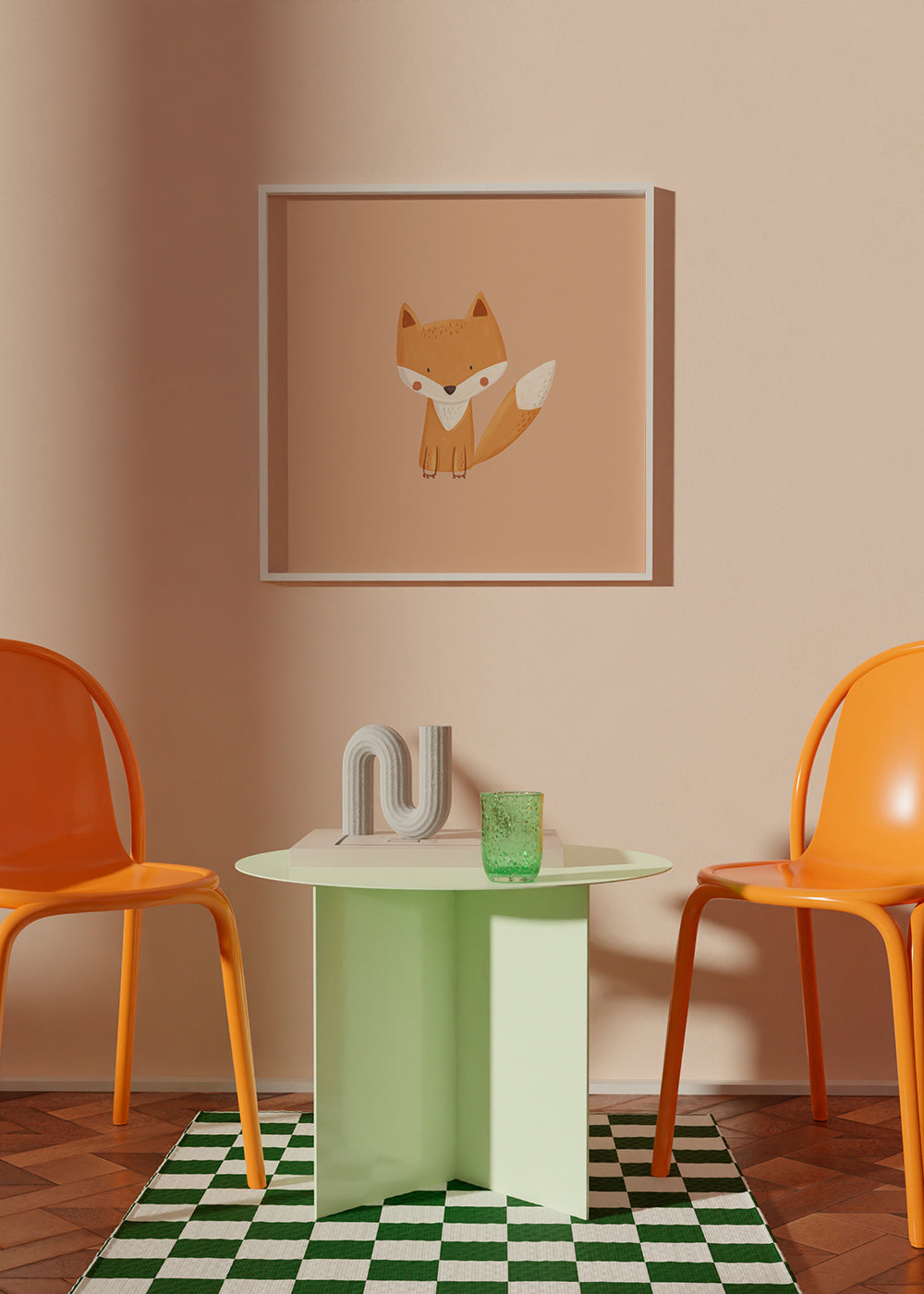 Barnposter med gullig räv