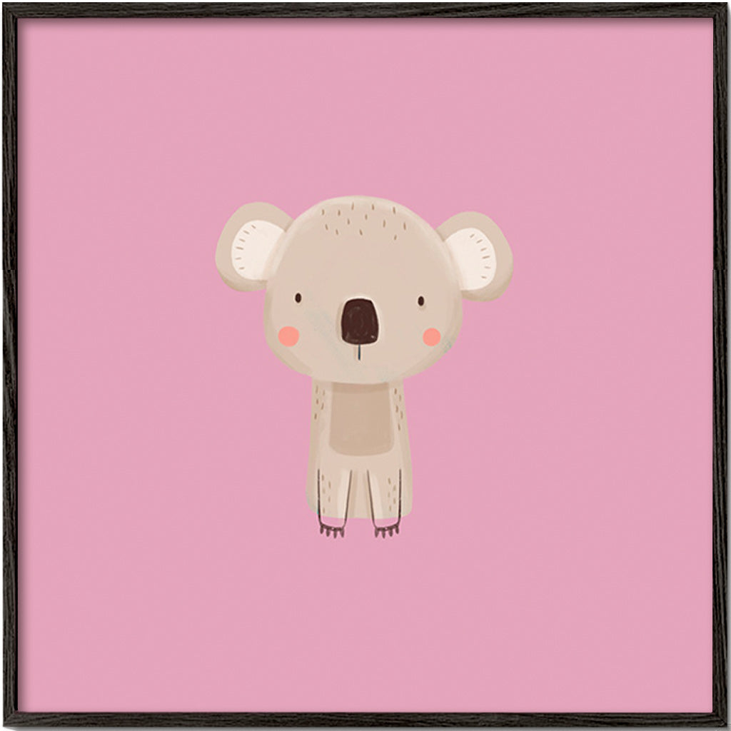 Barnposter: minimal rosa koala