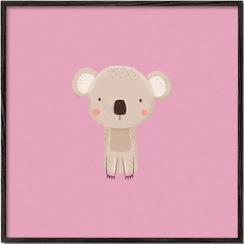 Barnposter: minimal rosa koala