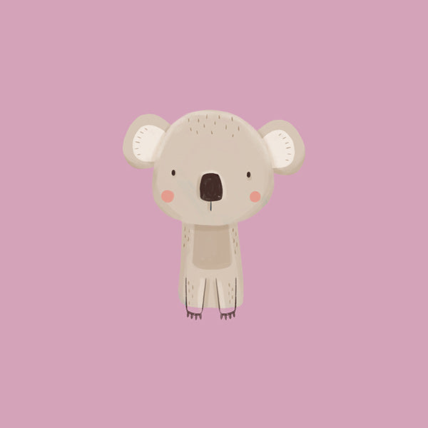 Barnposter: minimal rosa koala