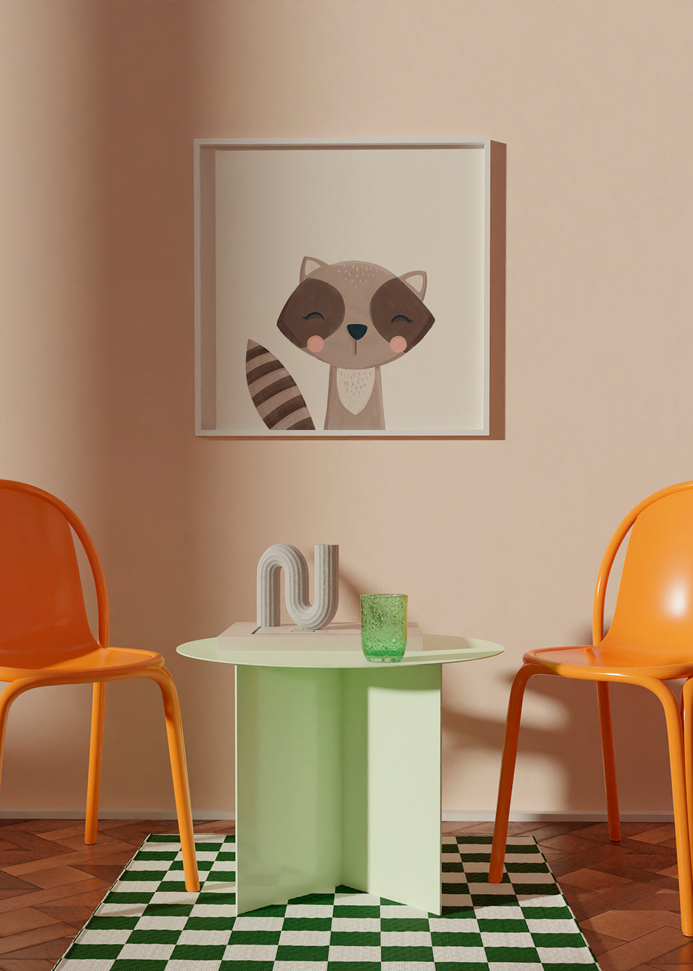 Barnposter leende mårdhund