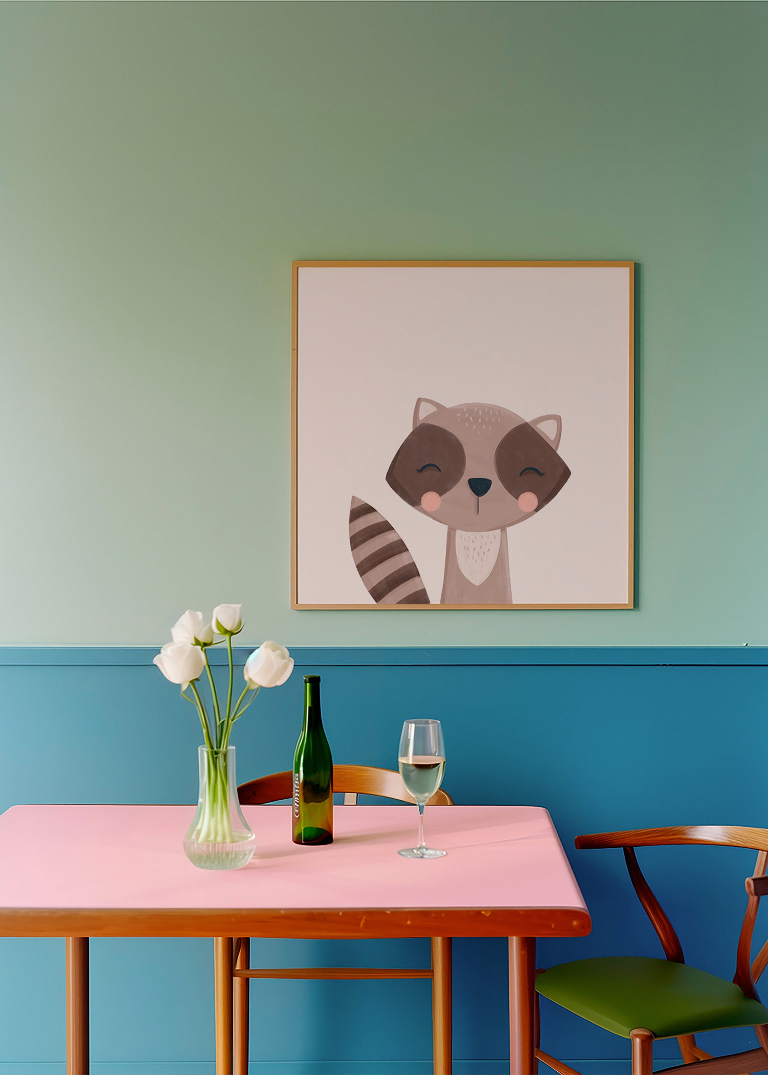 Barnposter leende mårdhund