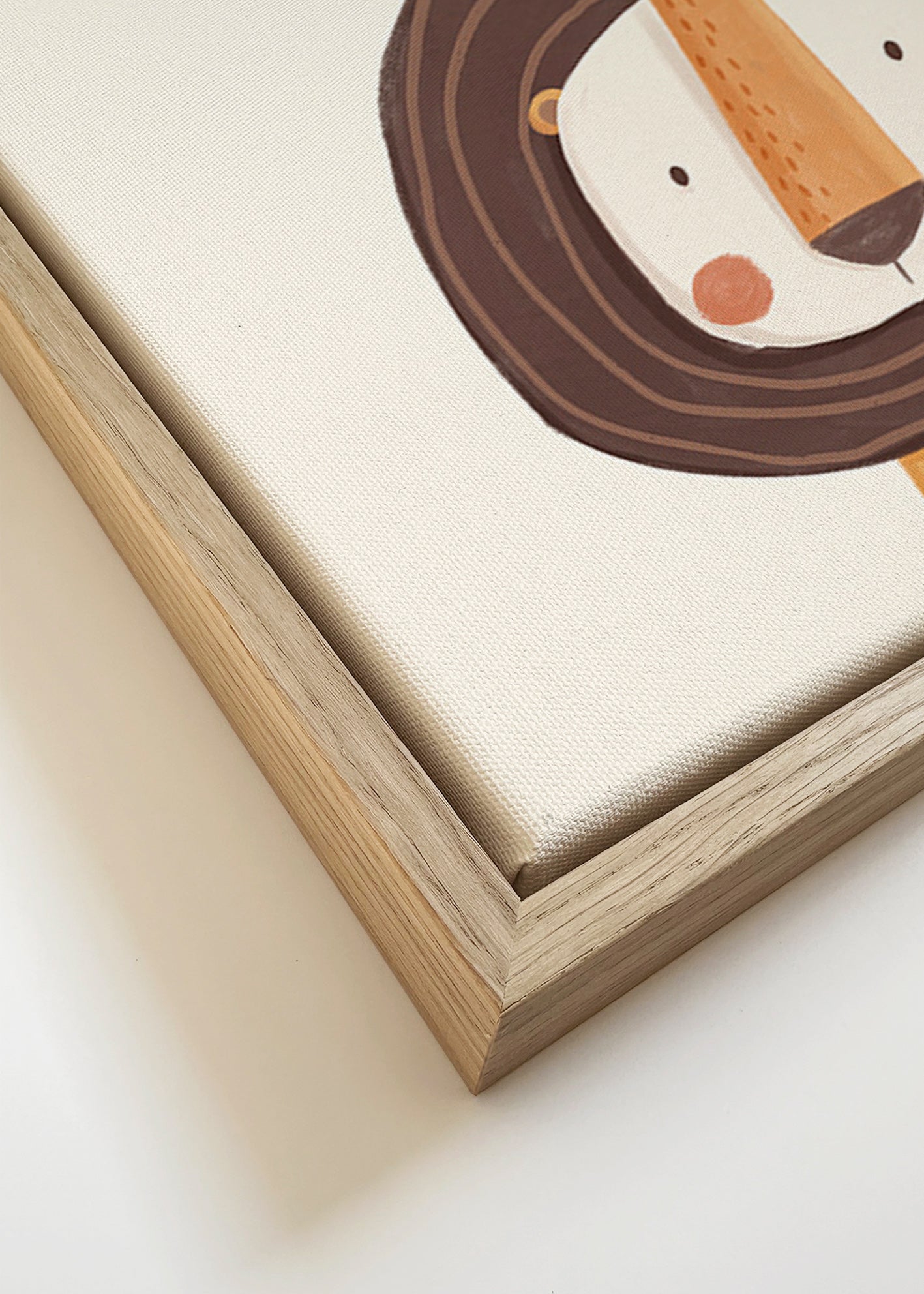 Barnposter med leende lejon i minimalistisk stil
