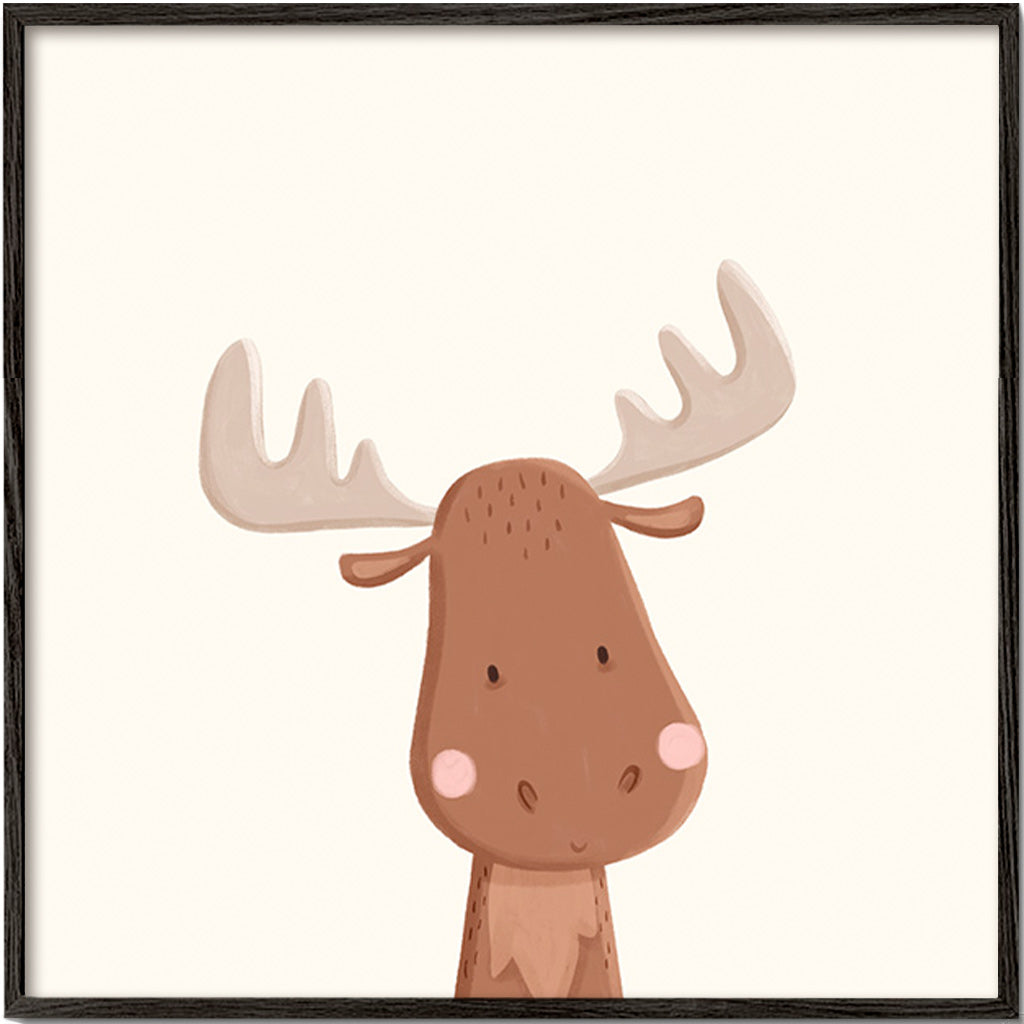 Älgillustration för barn med mjuk bakgrund