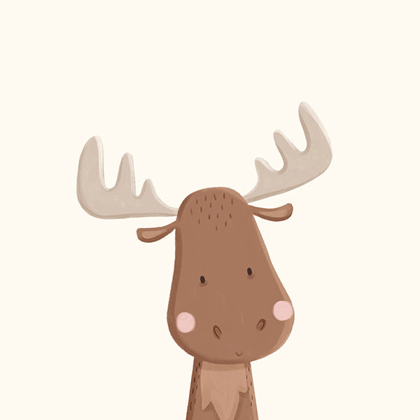 Älgillustration för barn med mjuk bakgrund