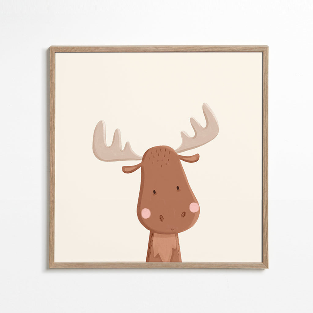 Älgillustration för barn med mjuk bakgrund