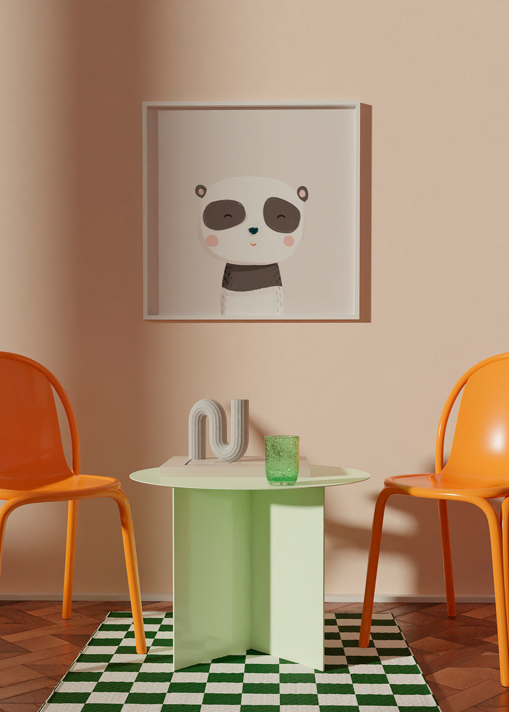 Barnposter söt panda illustration