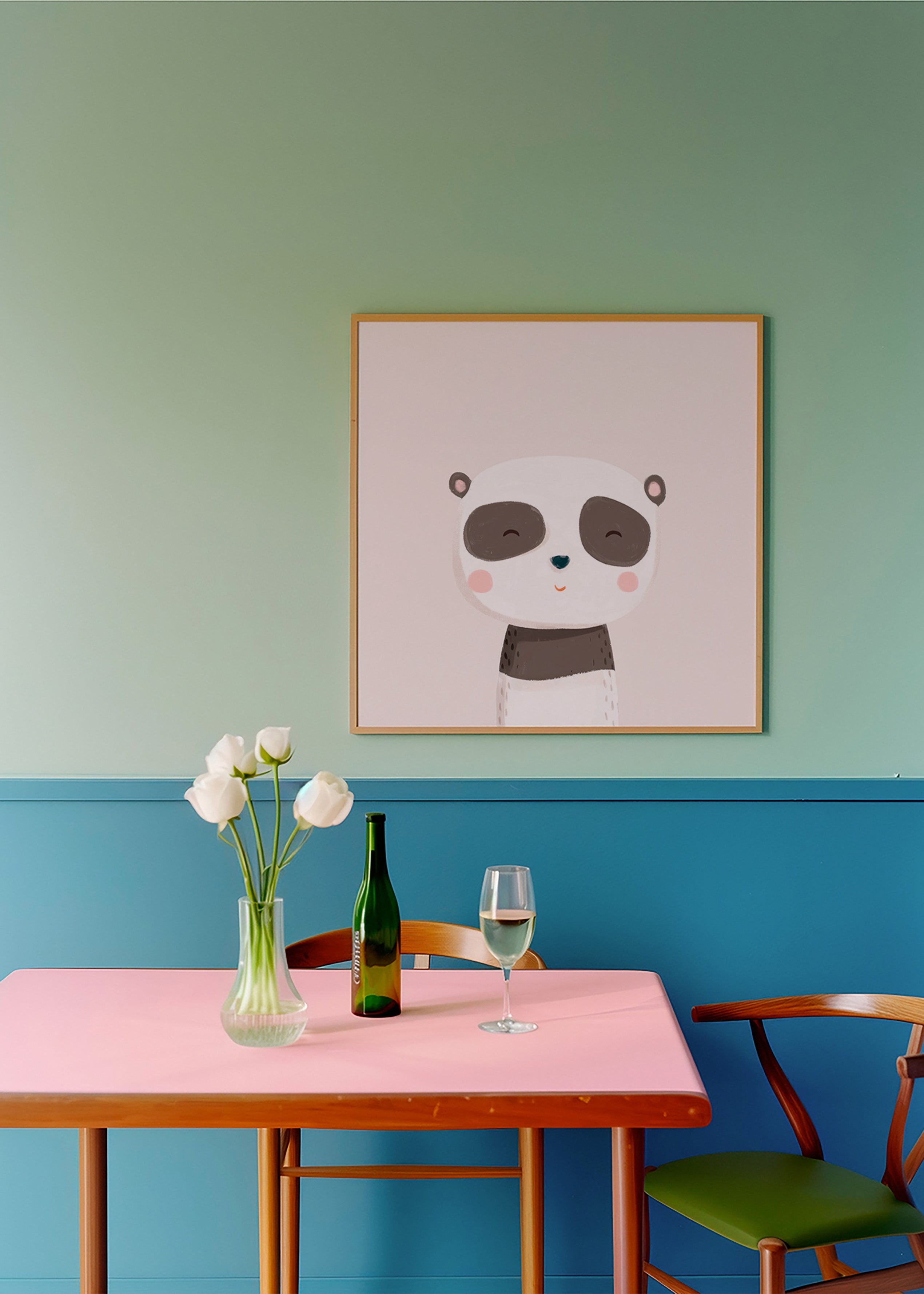 Barnposter söt panda illustration