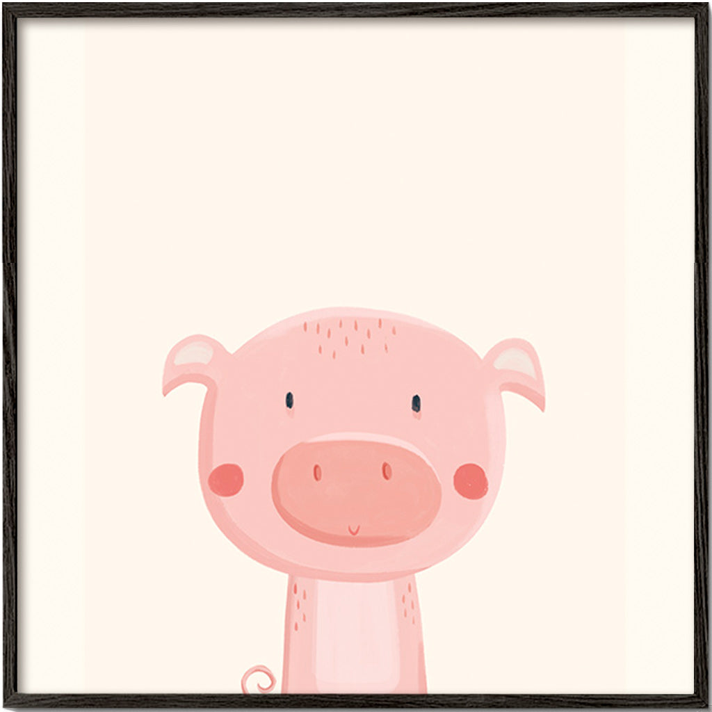 Barnposter med gulligt rosa griskult
