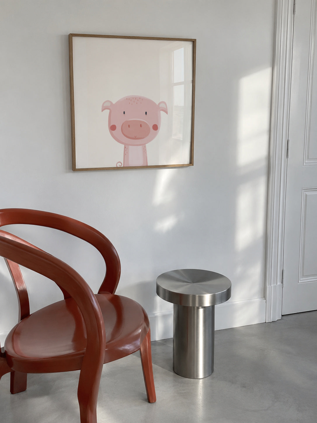 Sweet pig - Framed poster in an interior