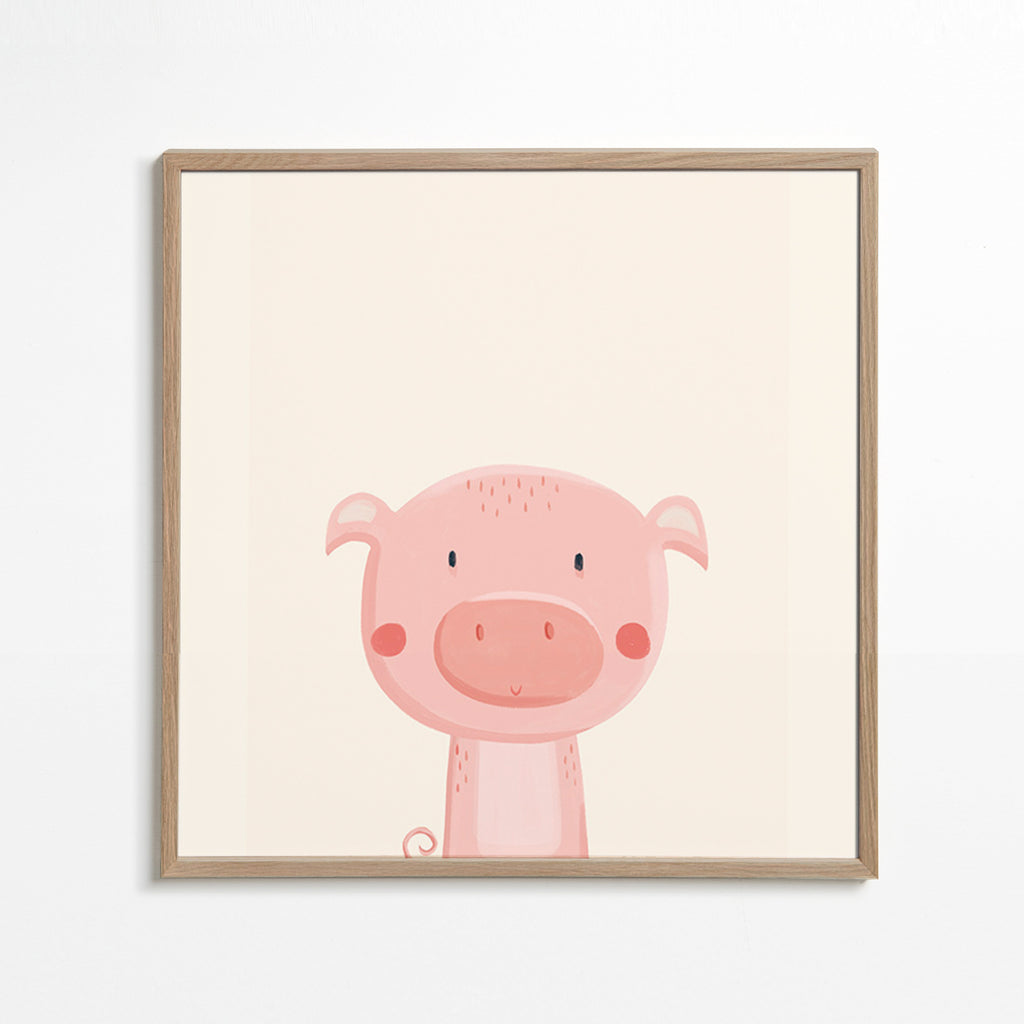 Barnposter med gulligt rosa griskult