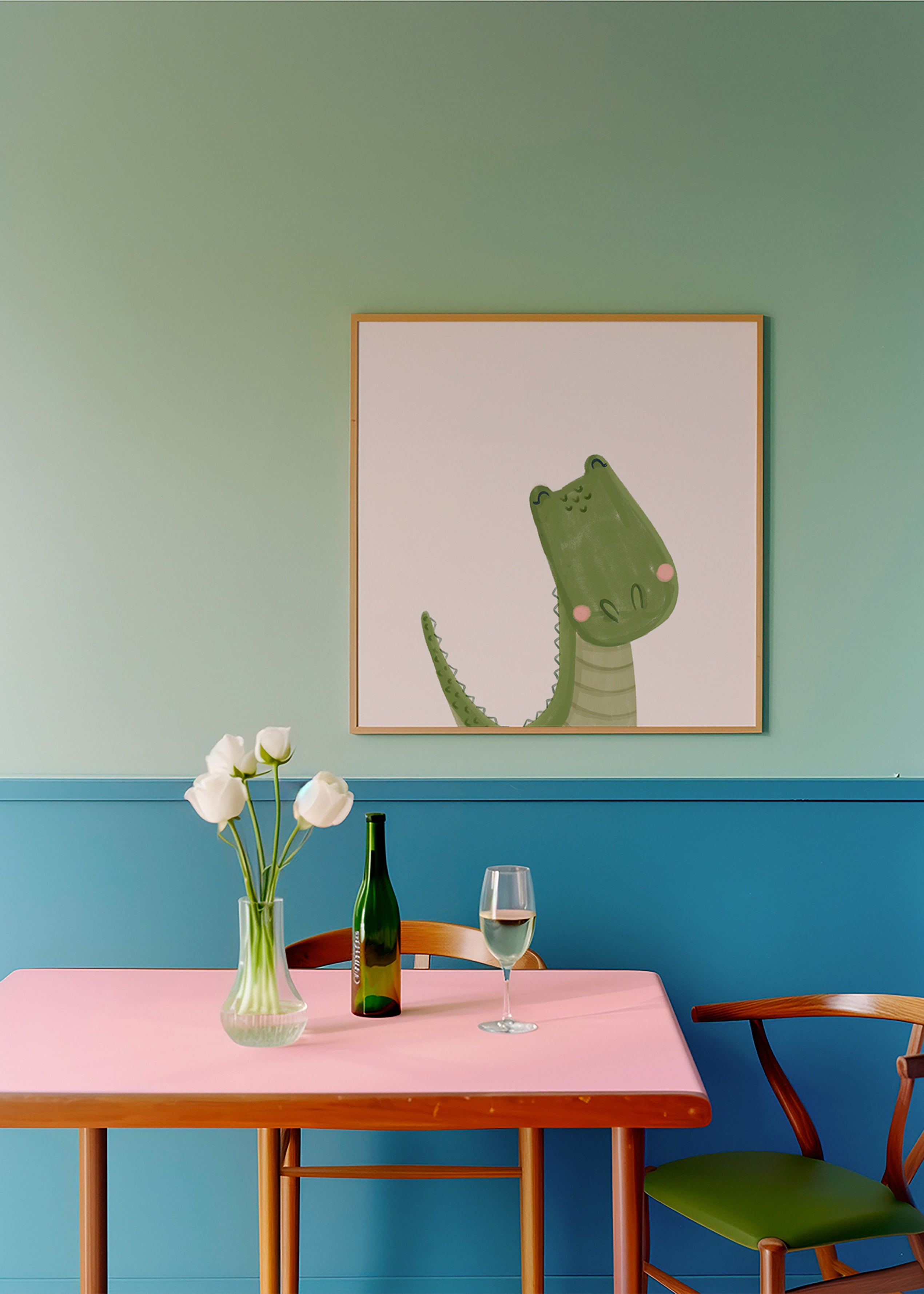 Barnposter leende krokodil
