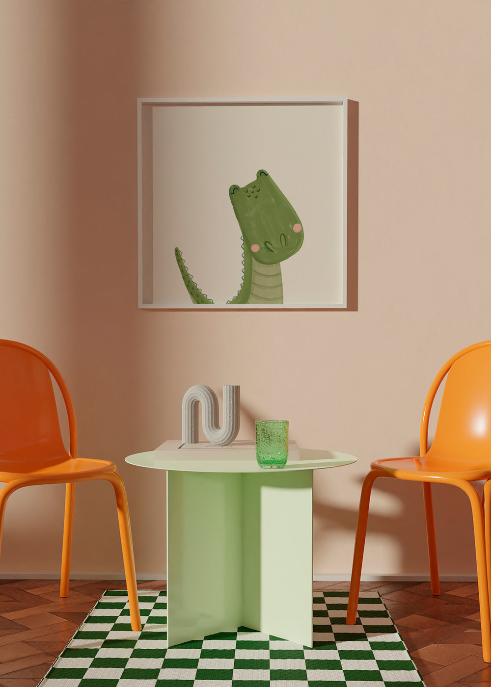 Barnposter leende krokodil