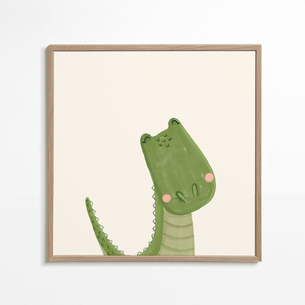 Barnposter leende krokodil