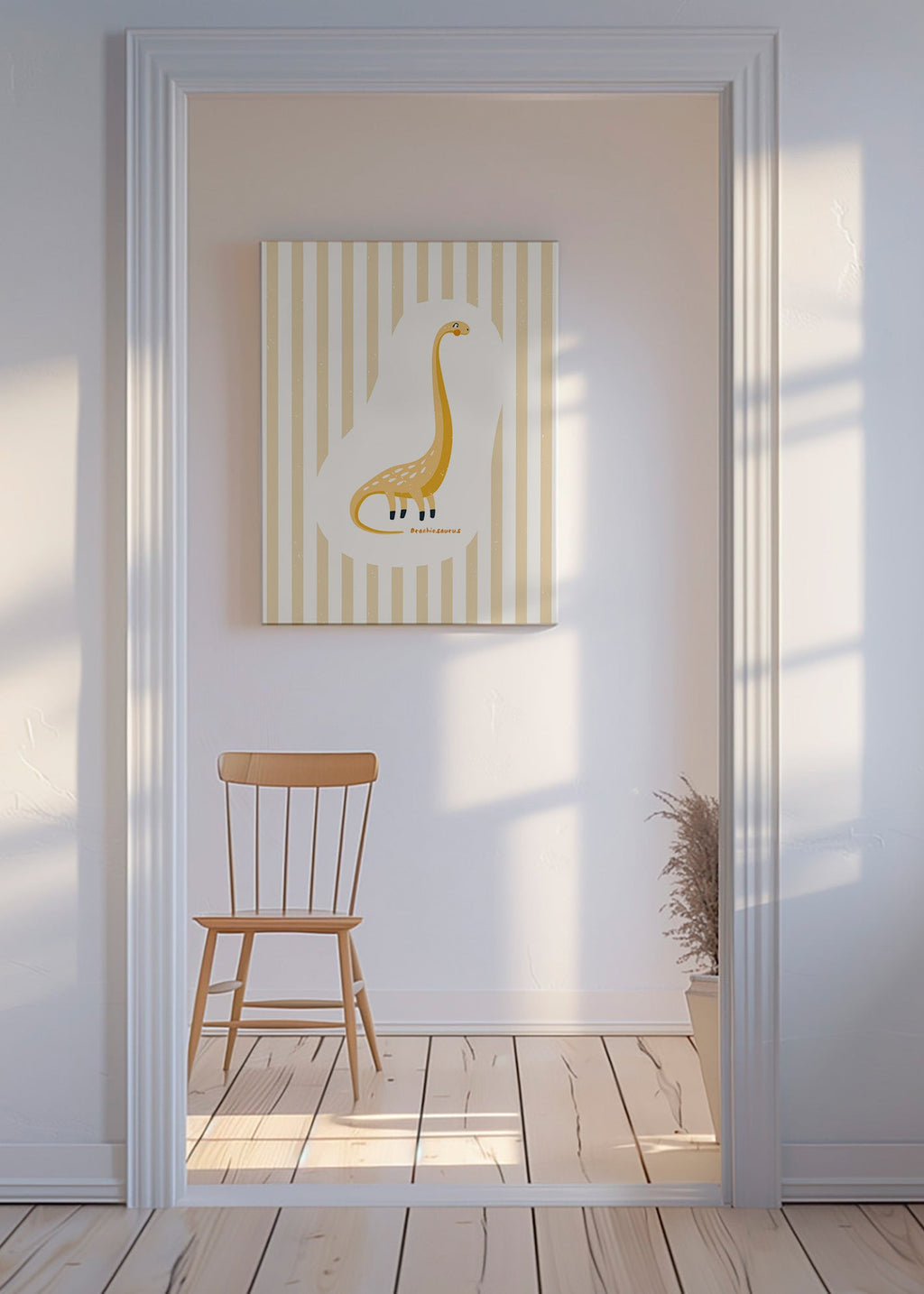 Barnposter Brachiosaurus gul