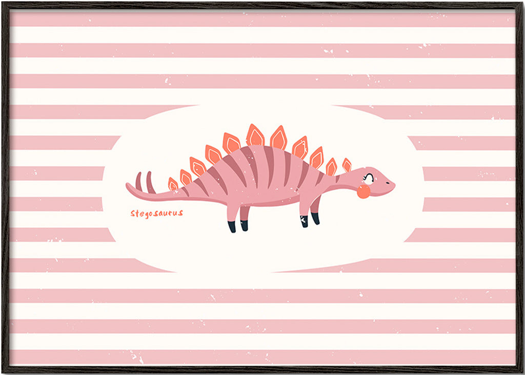 Barnposter Stegosaurus på pastellränder