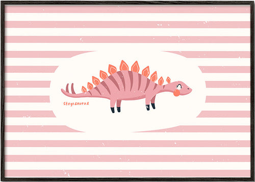 Barnposter Stegosaurus på pastellränder