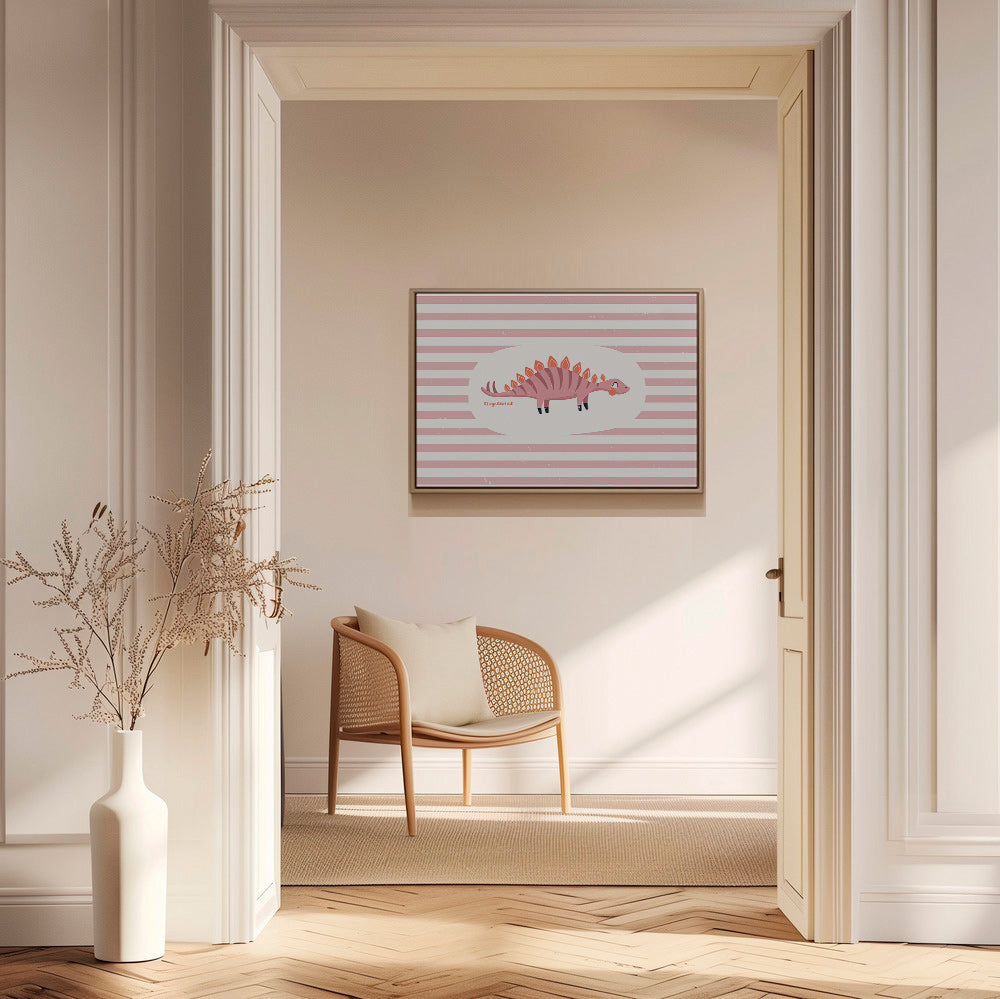 Barnposter Stegosaurus på pastellränder