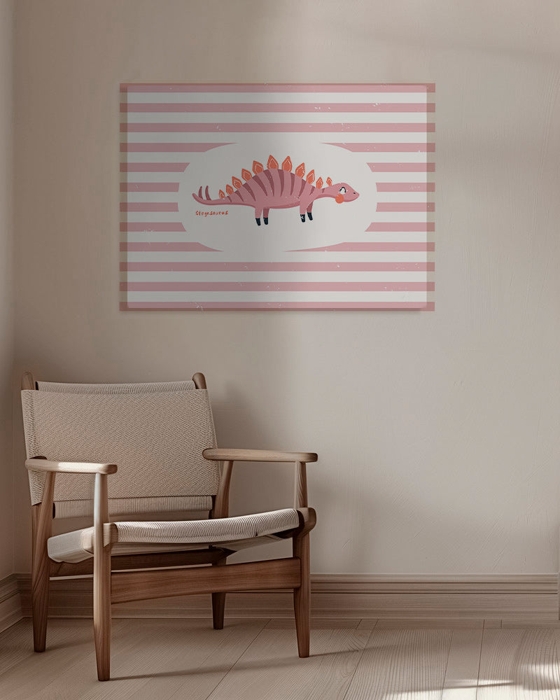 Barnposter Stegosaurus på pastellränder