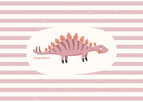 Barnposter Stegosaurus på pastellränder