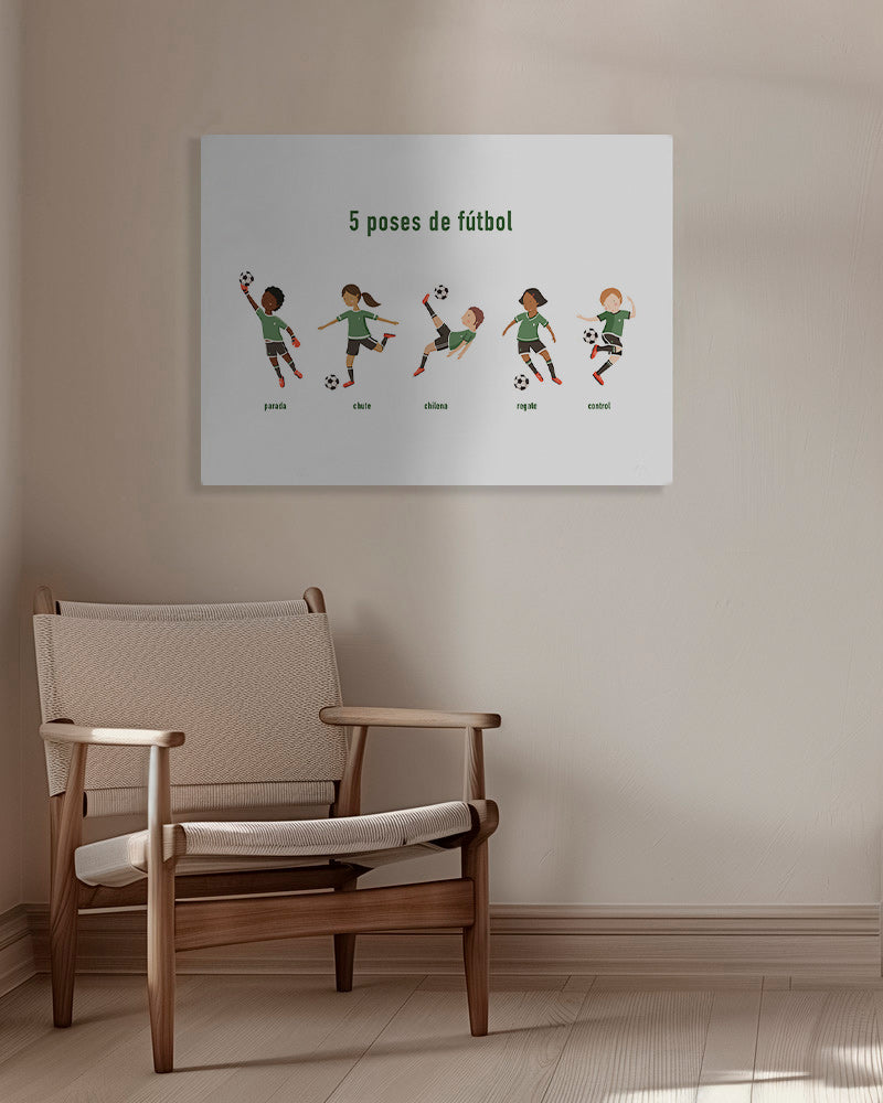 Sportkonst med 5 fotbollsposer