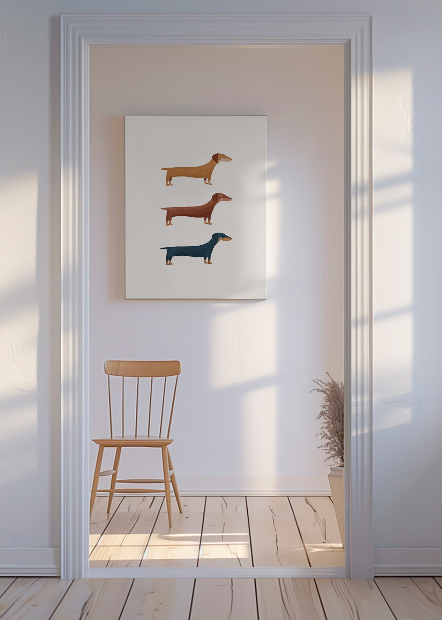 Konst med taxar i minimalistisk stil